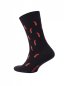 Preview: Diwari Happy Herrensocken Schwarz mit Red